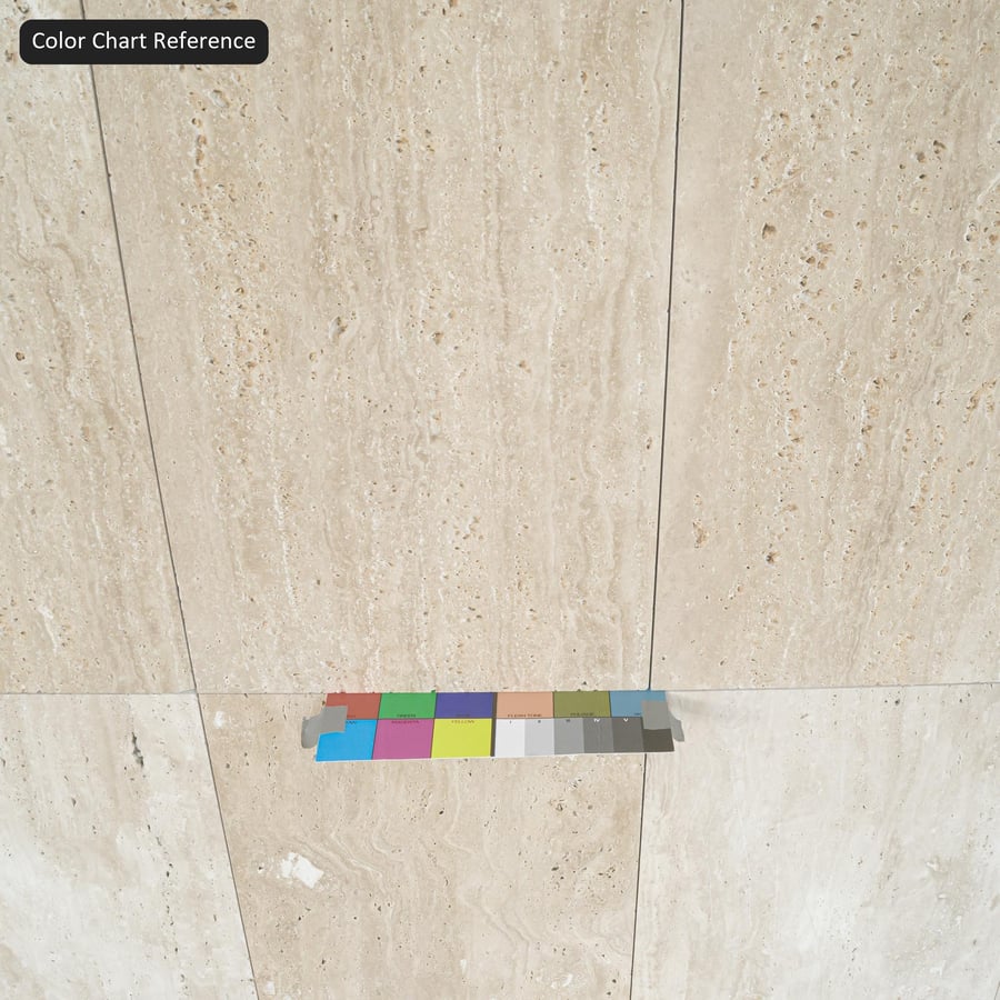 長方形のファサード トラバーチンタイルの質感