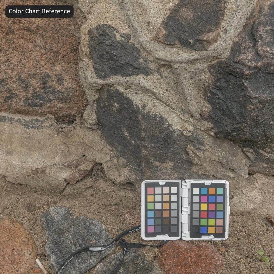 Lichen Covered Rubble Stone Wall Texture