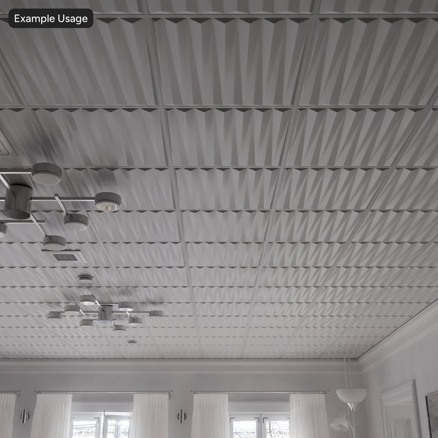 Dart Tile Ceiling Texture, White