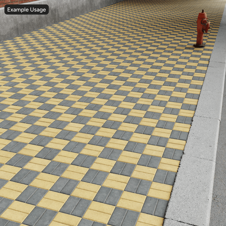 Basketweave Concrete Paver Texture, Checkerboard Yellow