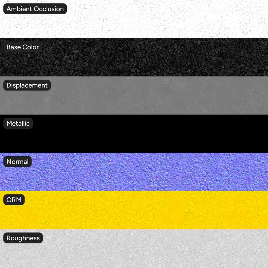 Compact Gravel Texture, Black