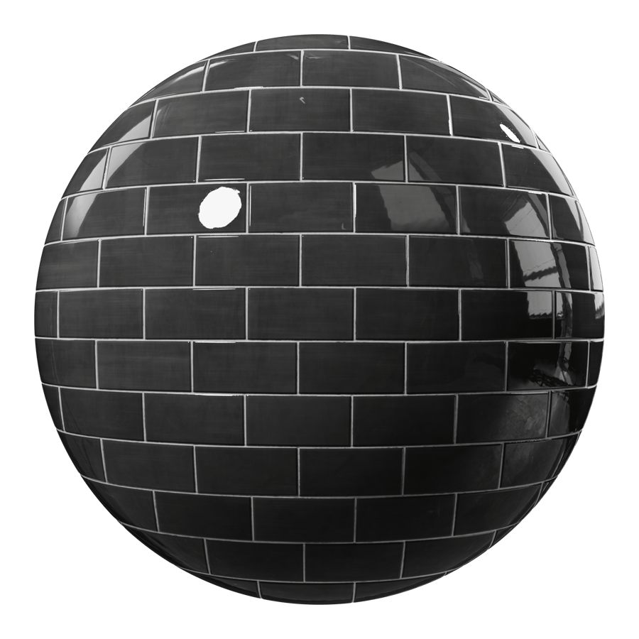 Texture piastrella ceramica rettangolare lucida sfalsata, nera