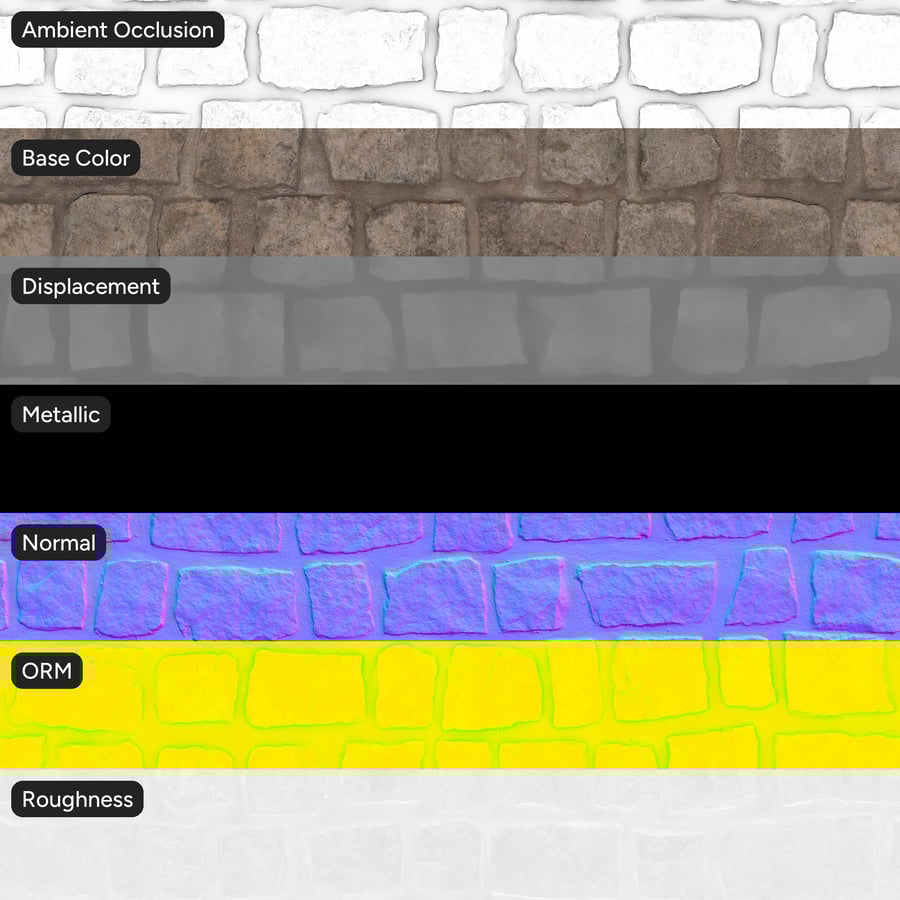 Granite Cobblestone Wall Texture, Dusty Taupe