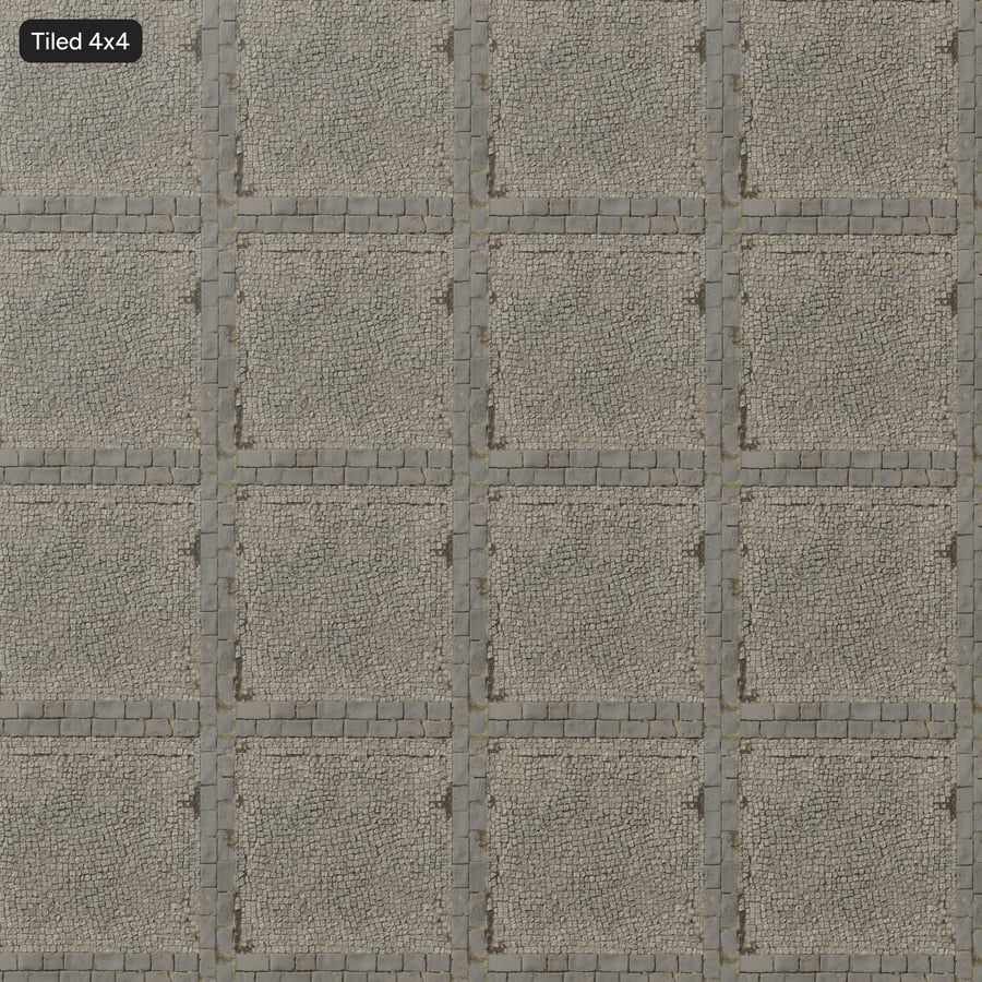 Worn Grid Cobblestone Texture