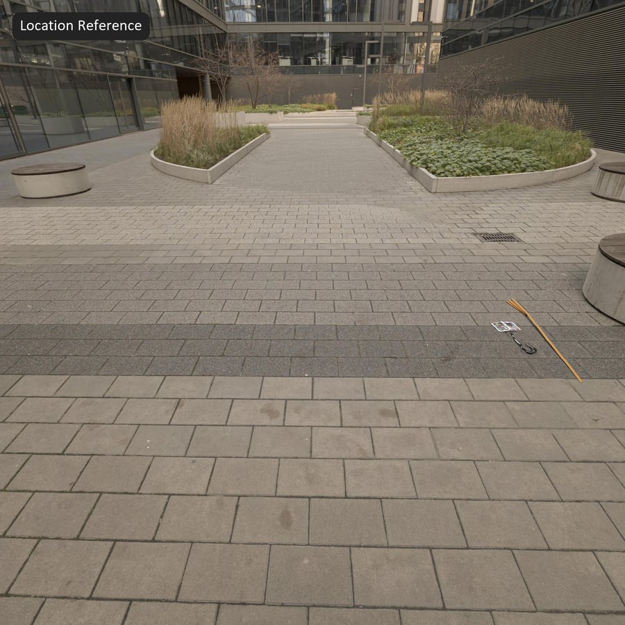 Rectangular Running Bond Concrete Paver Texture, Light Grey