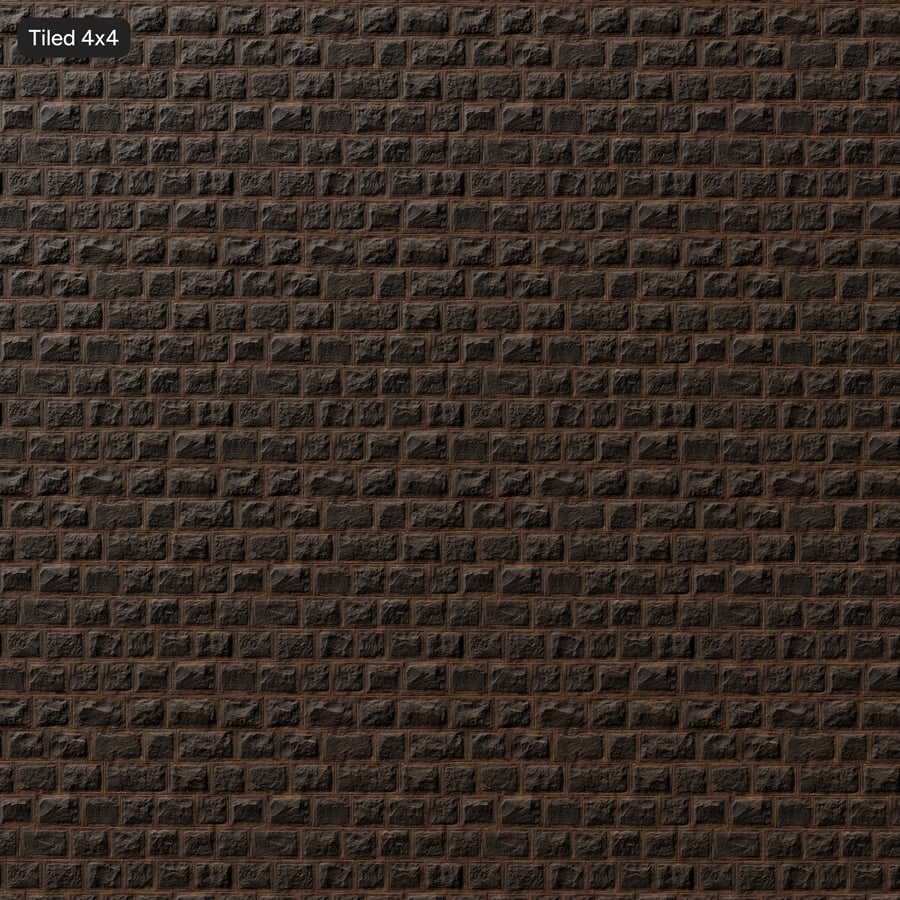Basalt Rough Stone Block Wall Texture, Burnt Umber