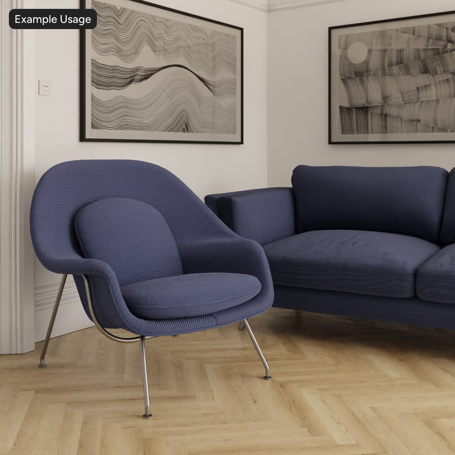Ribbed Cotton Upholstery Fabric Texture, Blue