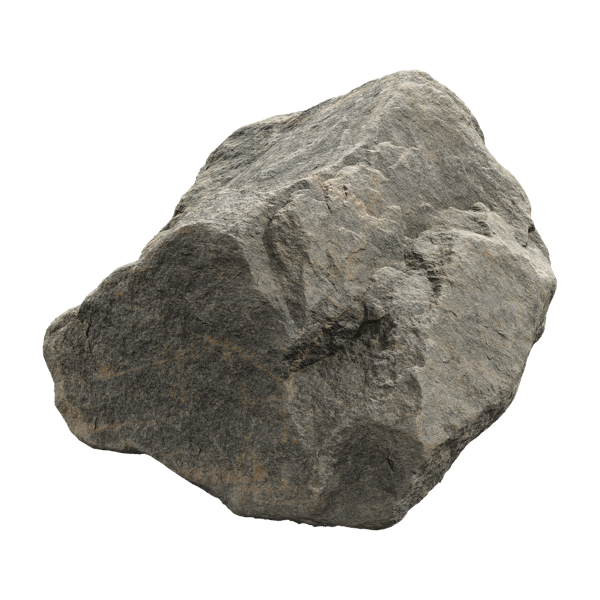 Cool Toned Lightly Ridged Low Large Rock Boulder Model
