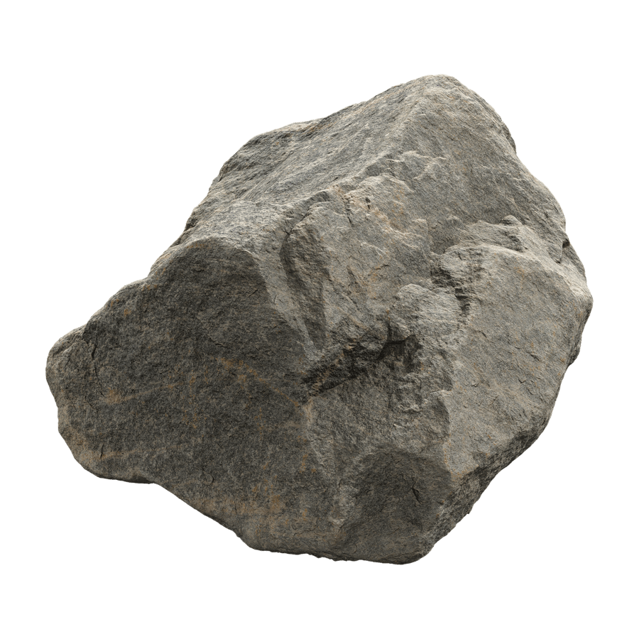 Cool Toned Lightly Ridged Low Large Rock Boulder Model