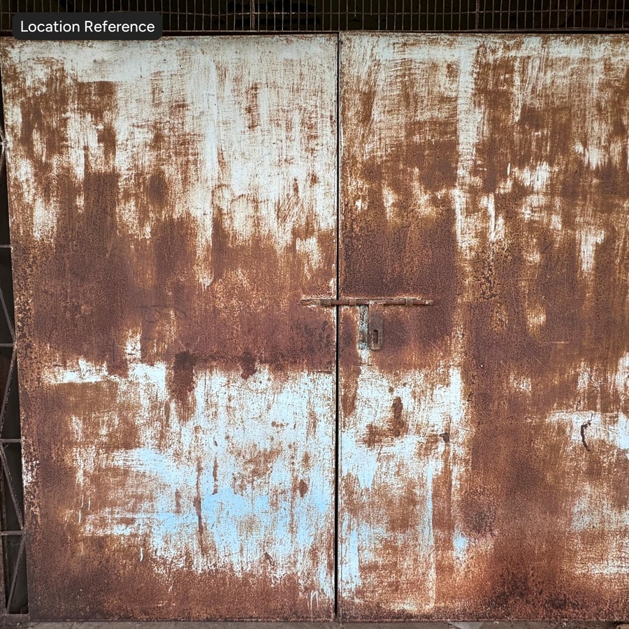 Textura de metal fortemente enferrujado, branco