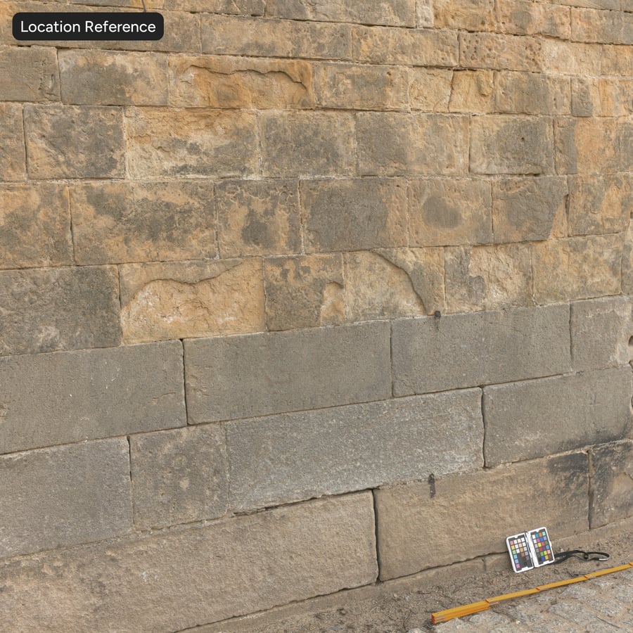 Old Running Bond Stone Block Wall Texture