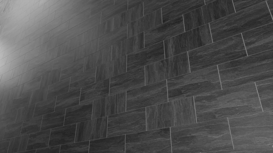 Slate Brick Bond Laminate Tiles Texture, Black