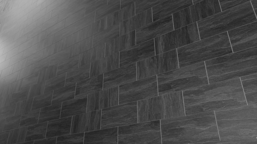 Textura de azulejo cerâmico mate retangular com desvio, cinzento acinzentado