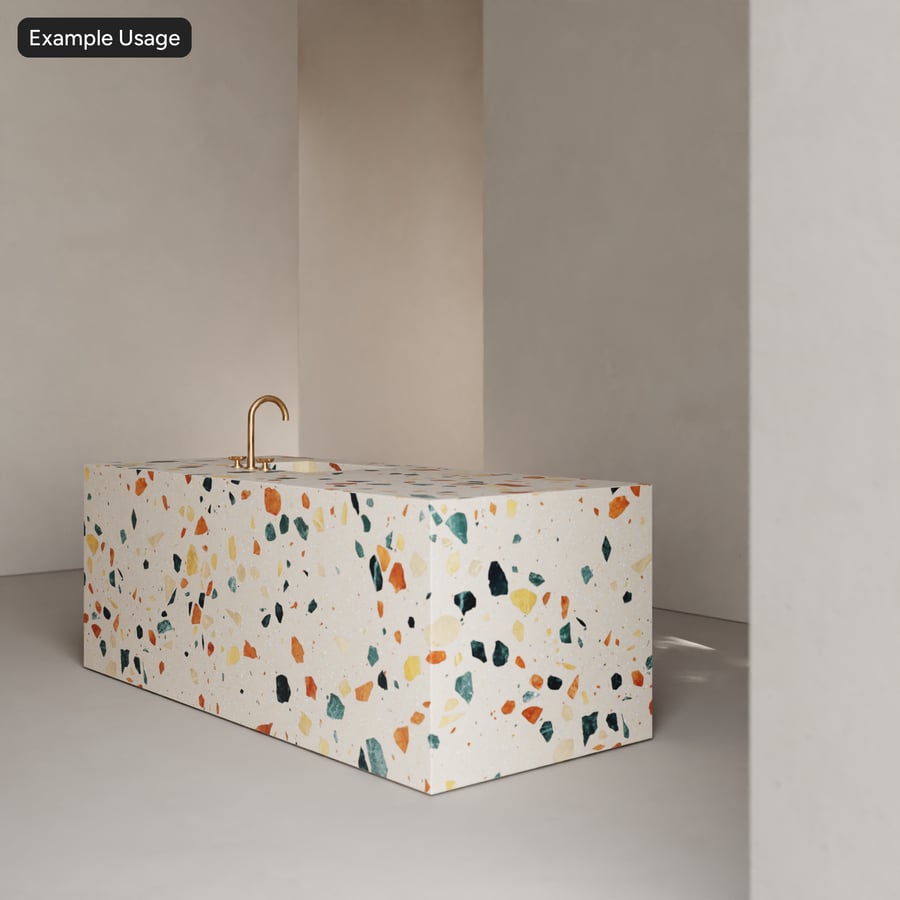 Laje polida com manchas arco-íris Textura Palladiana Terrazzo