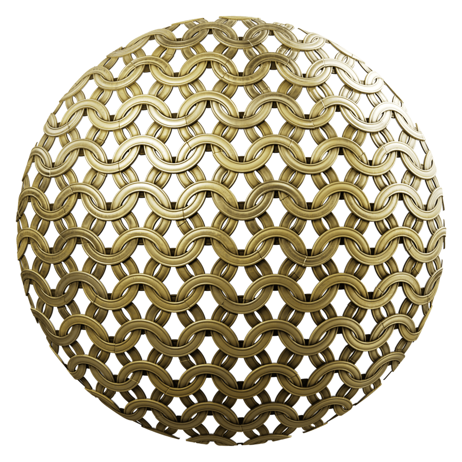 Flattened Chainmail Metal Texture, Gold