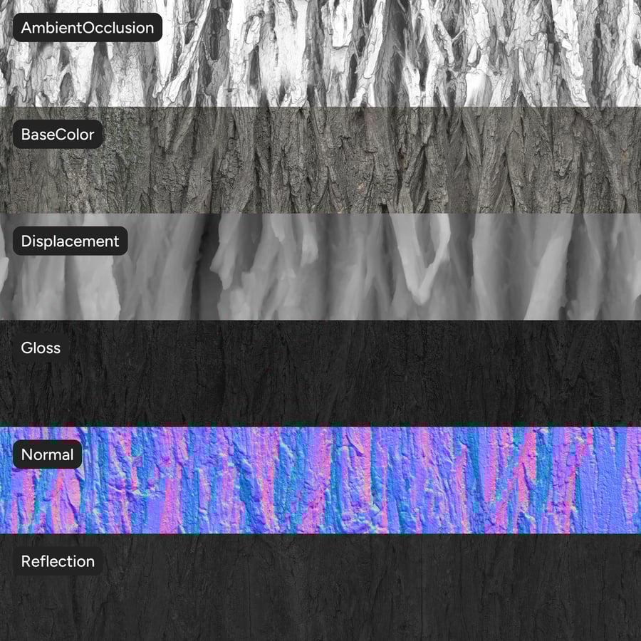 Hickory Bark Texture