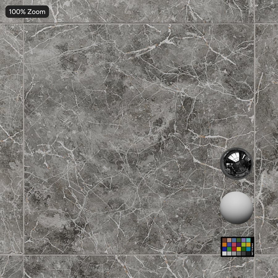 Square Marble Matte Tile Texture, Misty Grey