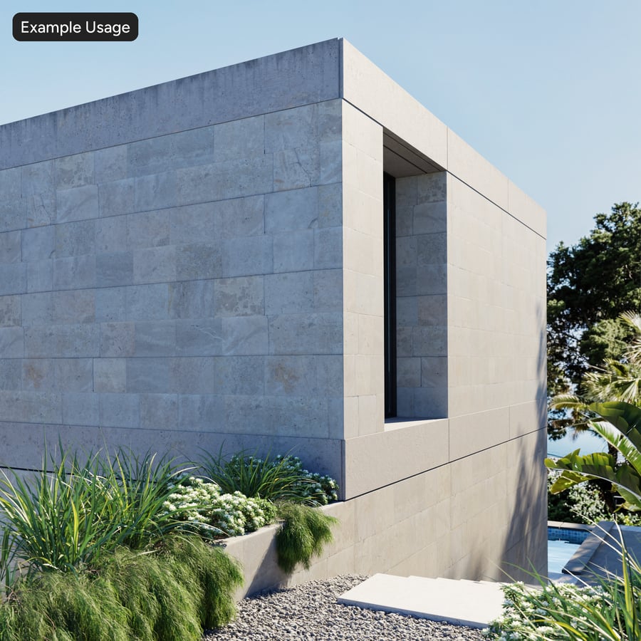 Rectangular Travertine Raw Tile Texture, Grey