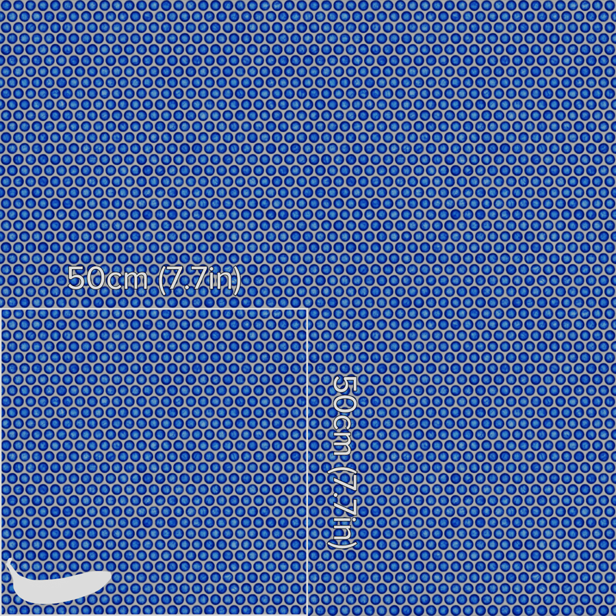 Penny Round Ceramic Glossy Tile Texture, Cerulean Blue