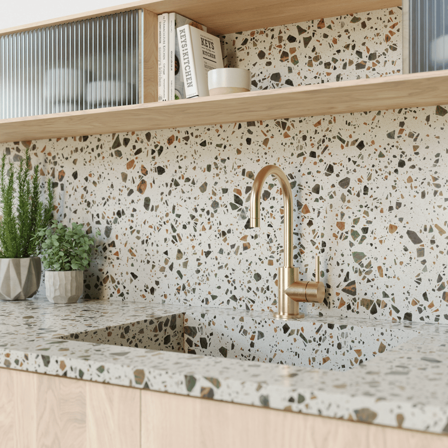 Palladiana Autumn Terrazzo Texture, White