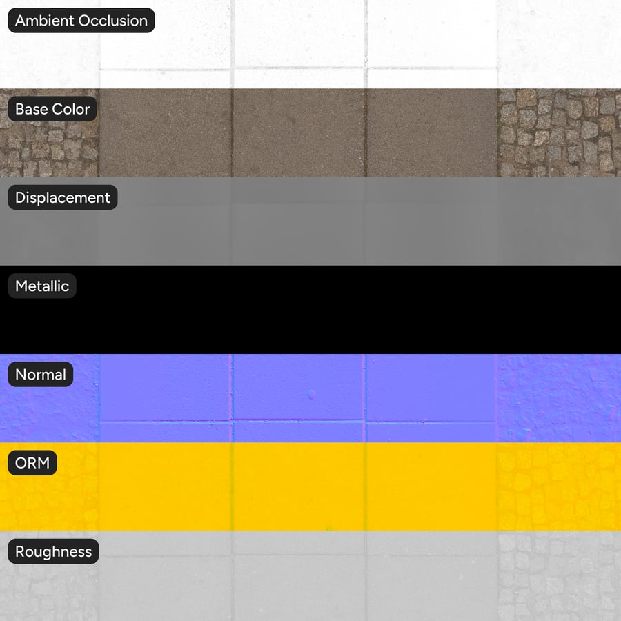 Textura de laje de concreto e piso de paralelepípedos, bege envelhecido