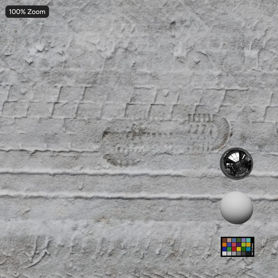 Tire Marks on Snow Texture