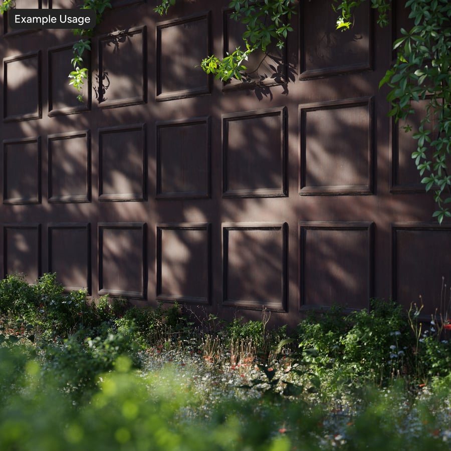 Stained Timber Panelled Door Texture, Chocolate Brown
