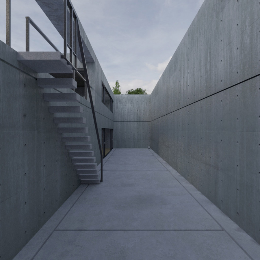 Lightly Cloudy Day Residential Sidewalk Outdoor Sky HDRI