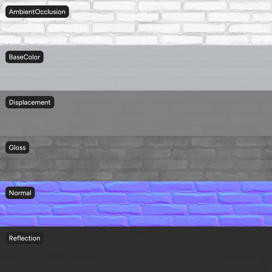 Painted Running Bond Brick Wall Texture, White