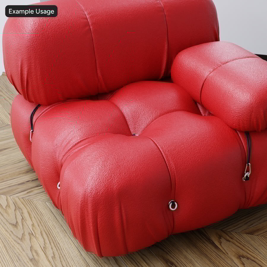 Tessuto in pelle martellata, rosso