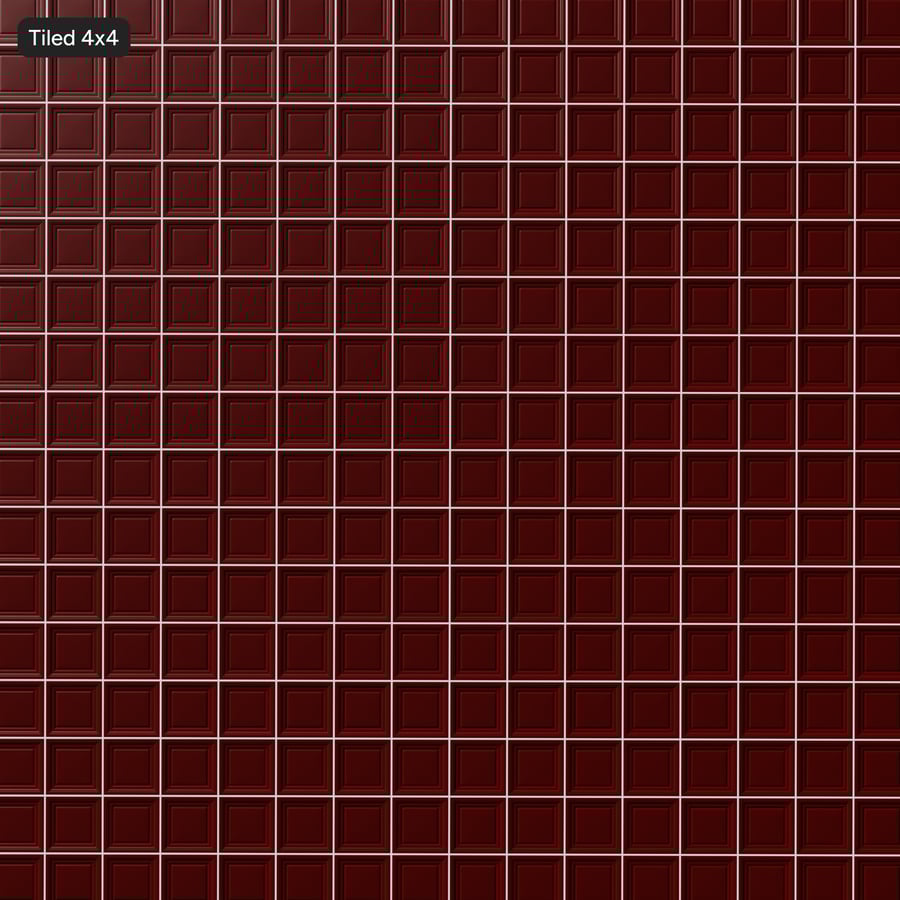 Embossed Vinyl Tile with Grid Ceiling Texture, Red and White