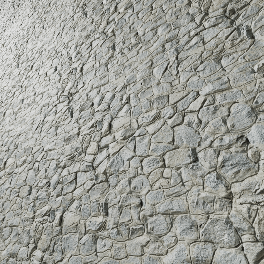 Mosaic Cobblestone Wall Texture, Grey