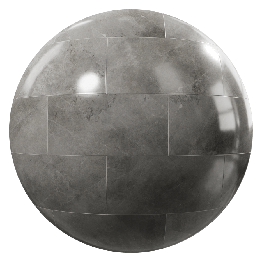 Honed Brick Bond Tiles Fluery Marble Texture, Grey