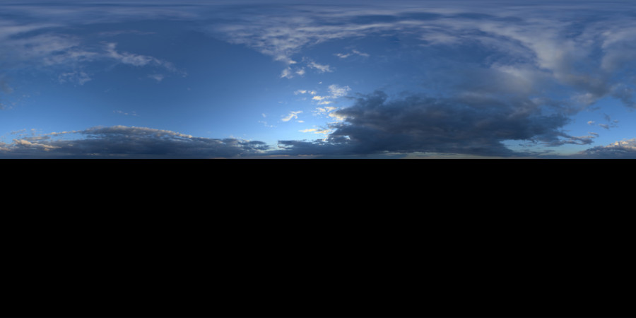 Layered Clouds Horizon Evening Outdoor Sky HDRI, Blue