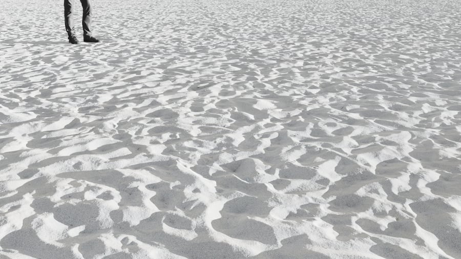 Textura de areia solta ondulada, branca