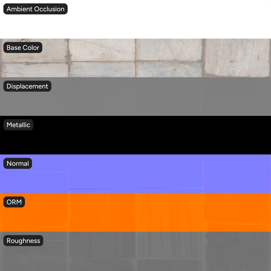 Kirli Mermer Taş Karo Dokusu