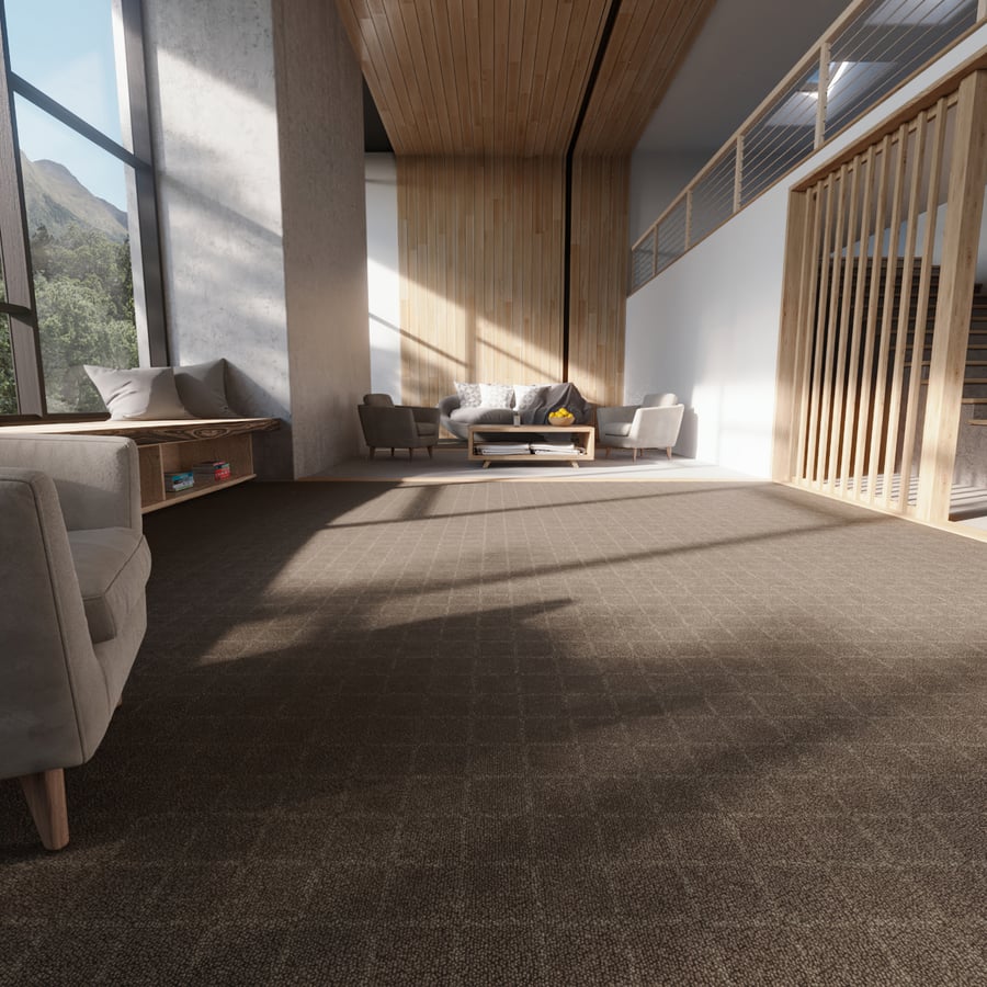 Square Designer Plush Pile Carpet Flooring Texture, Brown
