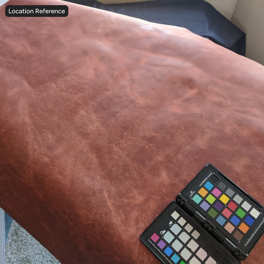 Worn Tanned Leather Texture, Red Orange