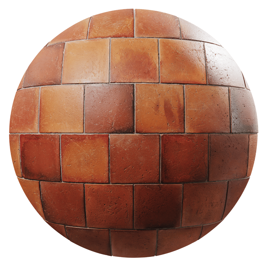 Stained Offset Square Terracotta Tile Texture