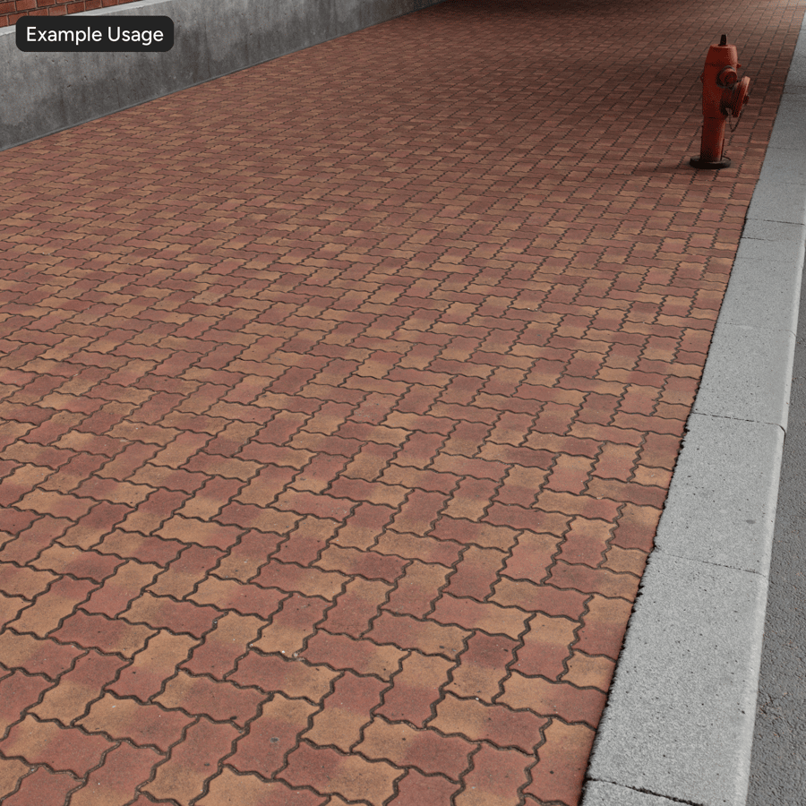 Zigzag Herringbone Concrete Paver Texture, Two-tone
