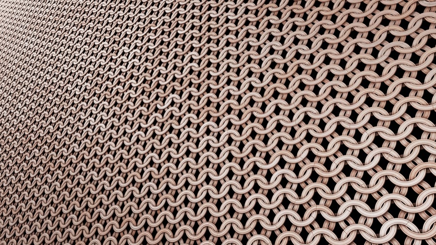 Flattened Copper Chainmail Metal Texture