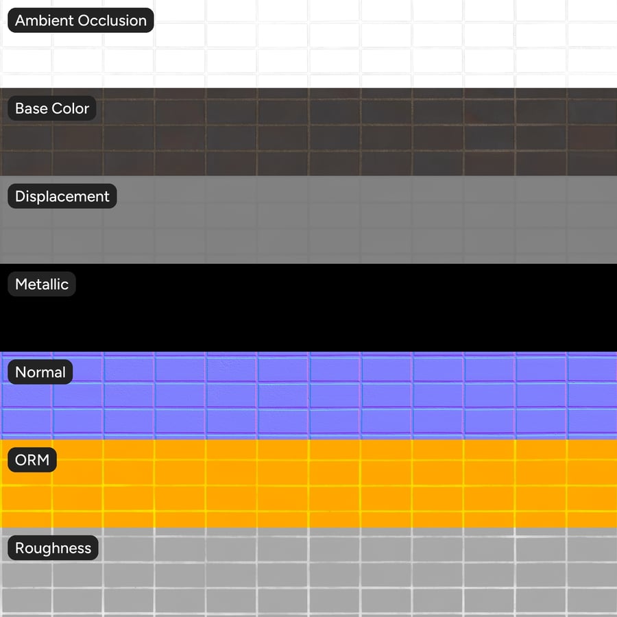长方形哑光石纹砖，棕色