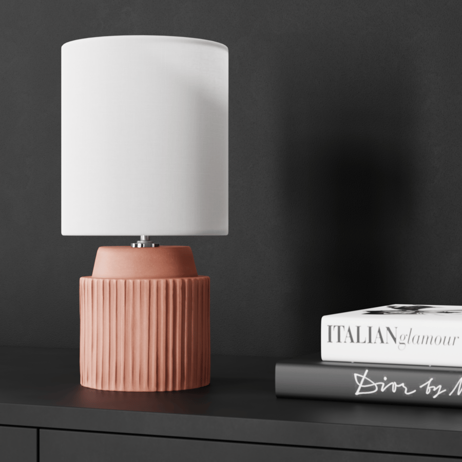 Eno Ceramic Chic Shade Lamp Model, Pink
