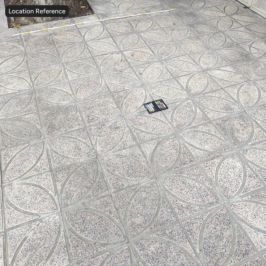 Kvetinový vzor brúsený agregát betónová textúra chodníka