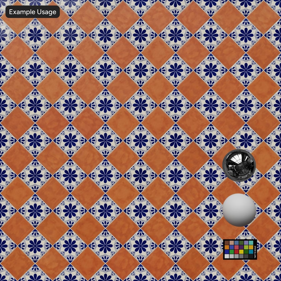 Diamond Talavera Ceramic Patterned Tile Texture