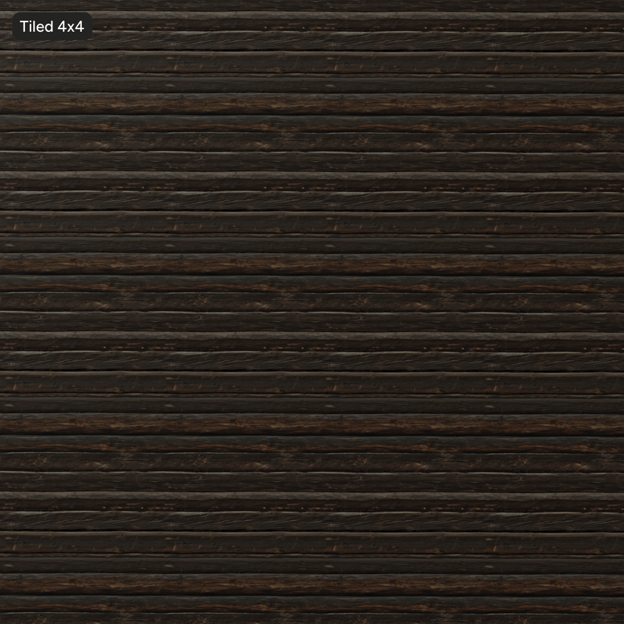 Old Wood Log Siding Wall Texture, Dark Brown