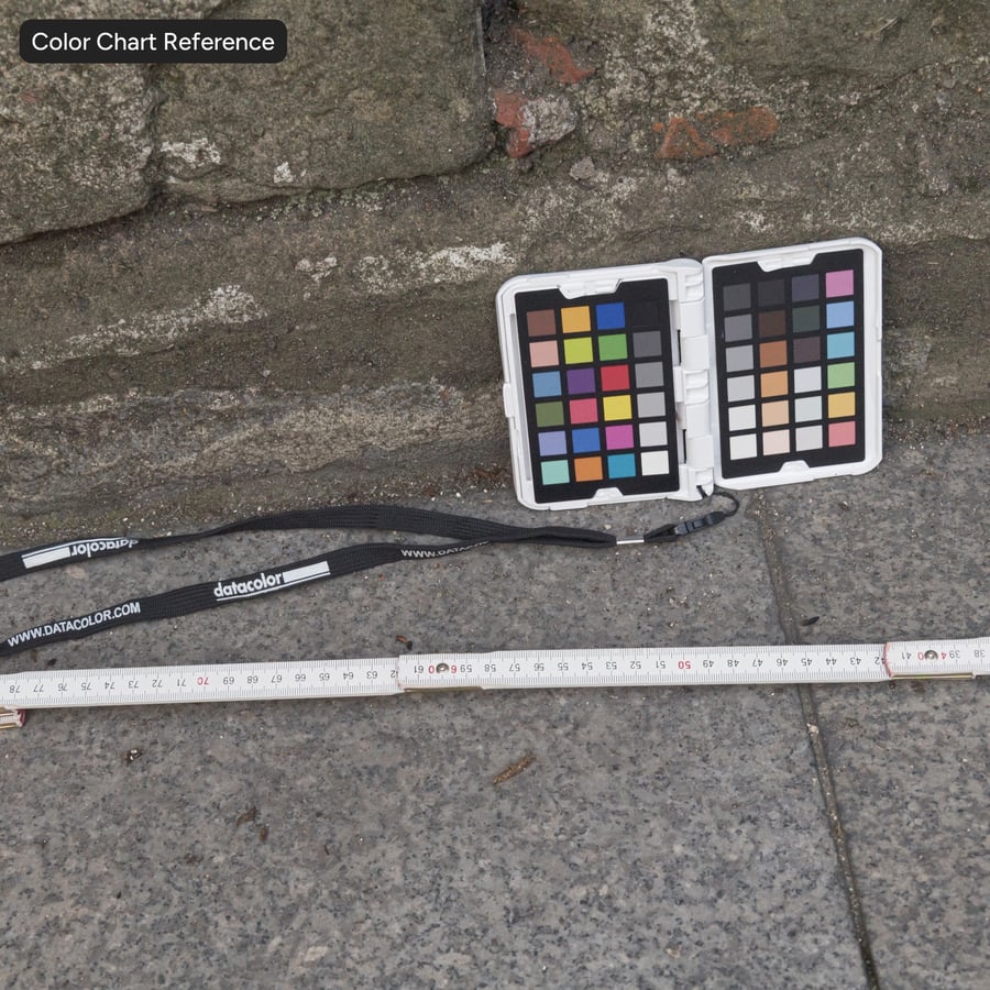 Lichen Covered Worn Stone Block Wall Texture
