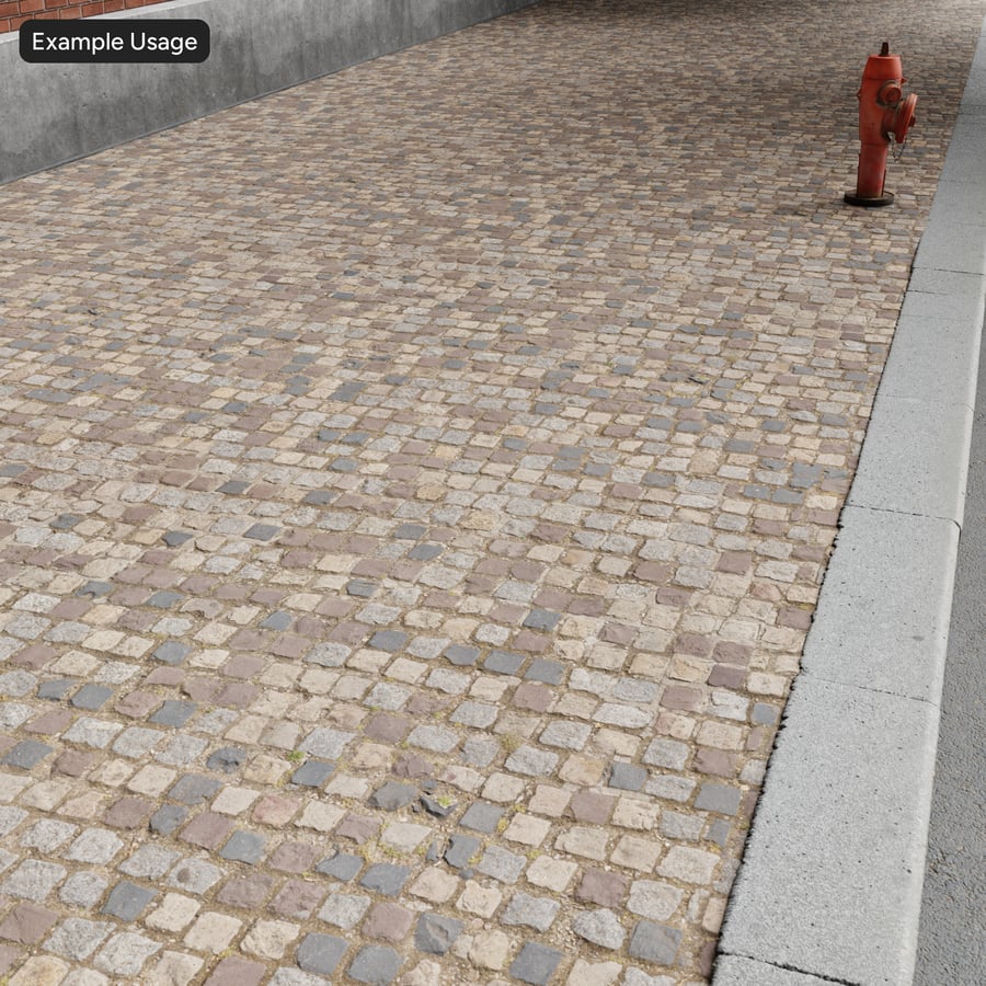 Mosaic Cobblestone Floor Texture, Mixed