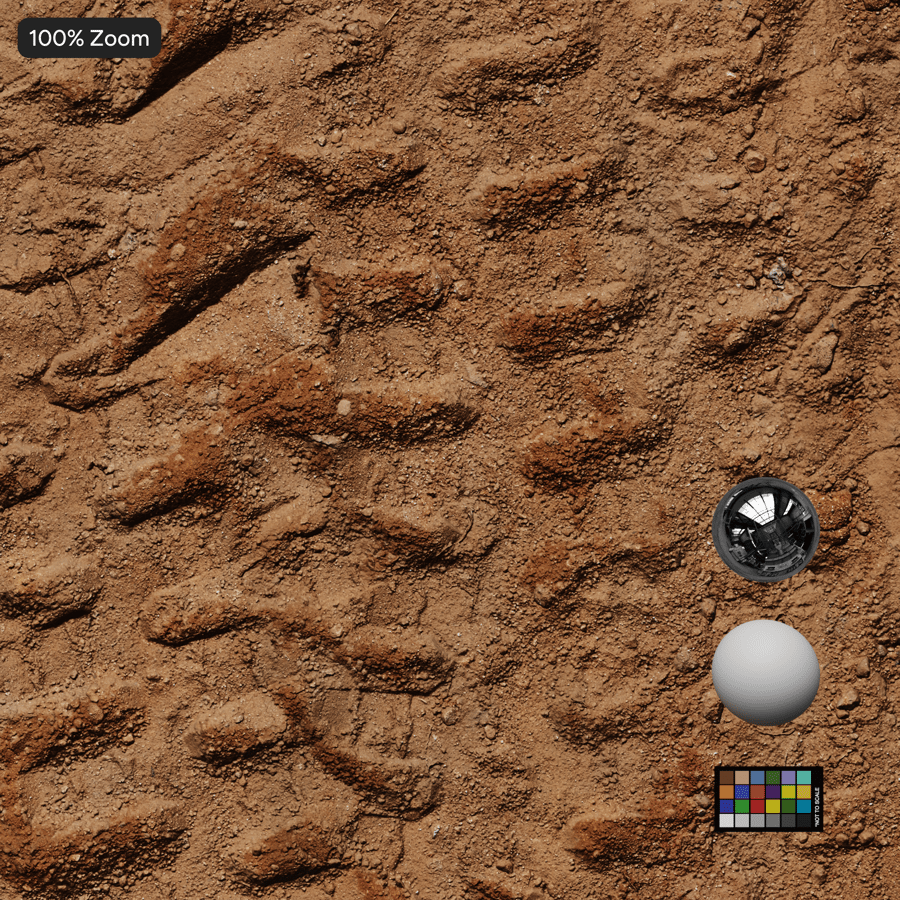 湿泥土纹理上的轮胎印记