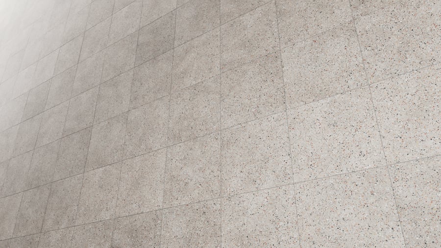 Textura de azulejo quadrado em terrazzo mate, bege fosco